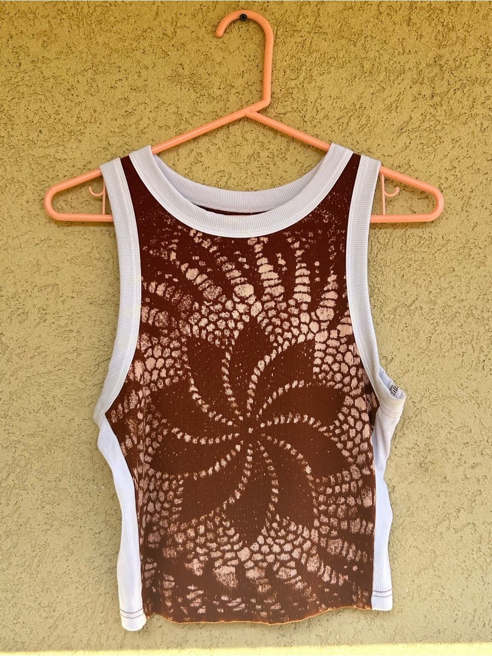 Custom Handmade Bleach Dyed Doily Couture Tank Size Medium
